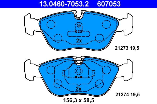 Brake Pad Set, disc brake ATE 13.0460-7053.2