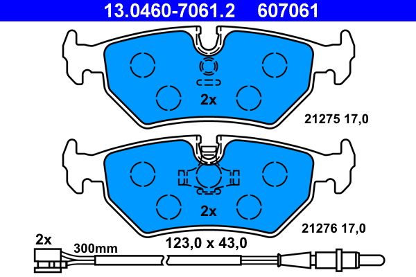 Brake Pad Set, disc brake ATE 13.0460-7061.2