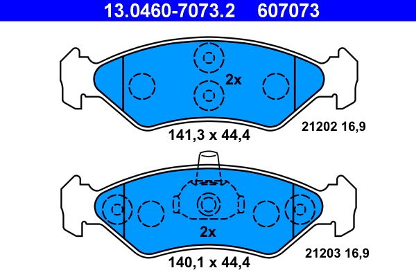 Brake Pad Set, disc brake ATE 13.0460-7073.2