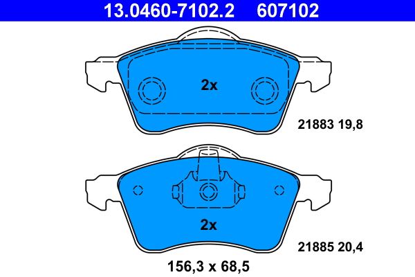 Brake Pad Set, disc brake ATE 13.0460-7102.2