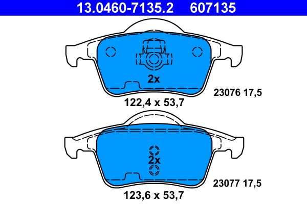 Brake Pad Set, disc brake ATE 13.0460-7135.2