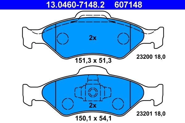 Brake Pad Set, disc brake ATE 13.0460-7148.2