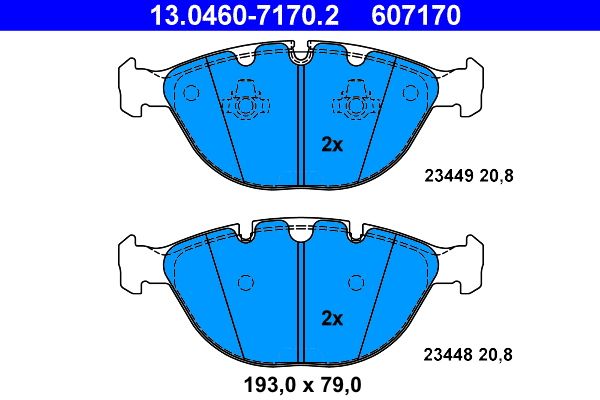 Brake Pad Set, disc brake ATE 13.0460-7170.2