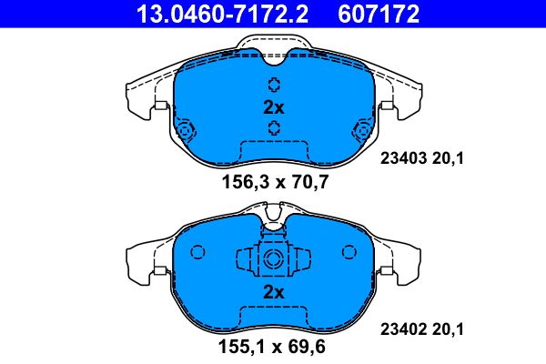 Brake Pad Set, disc brake ATE 13.0460-7172.2