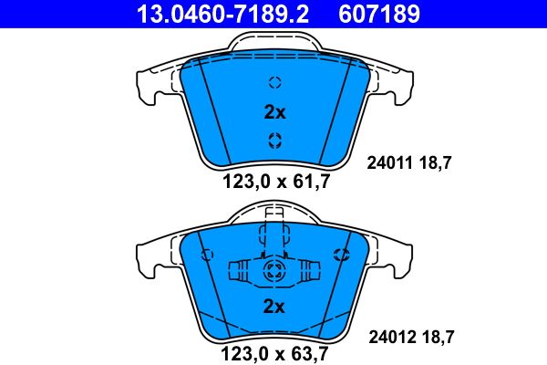 Brake Pad Set, disc brake ATE 13.0460-7189.2