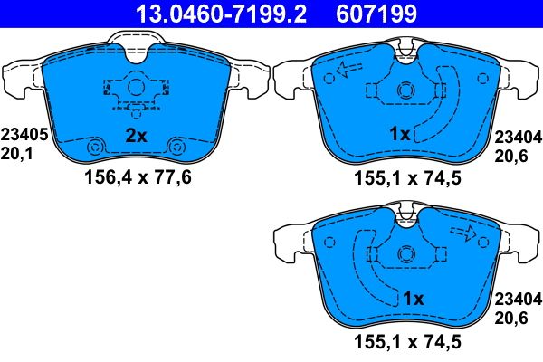 Brake Pad Set, disc brake ATE 13.0460-7199.2