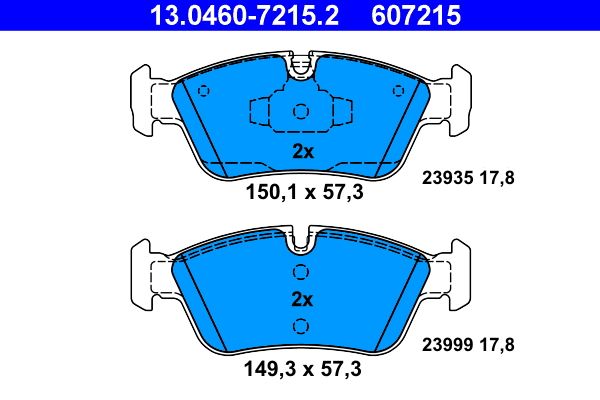 Brake Pad Set, disc brake ATE 13.0460-7215.2