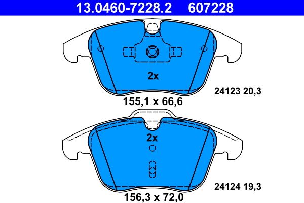 Brake Pad Set, disc brake ATE 13.0460-7228.2