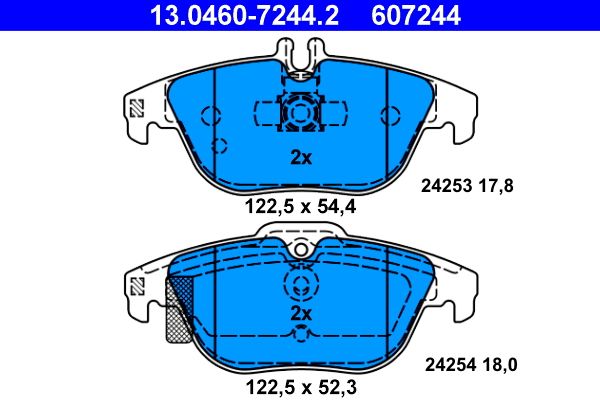 Brake Pad Set, disc brake ATE 13.0460-7244.2