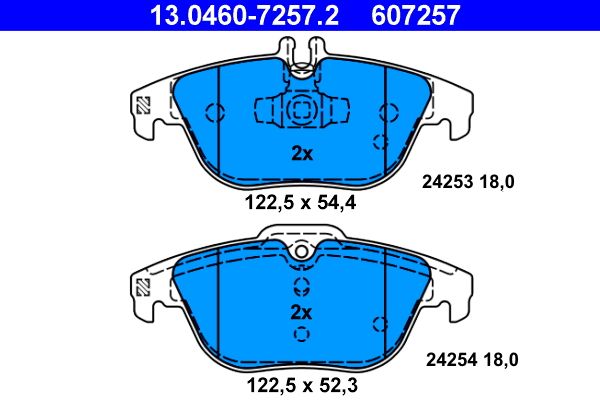 Brake Pad Set, disc brake ATE 13.0460-7257.2