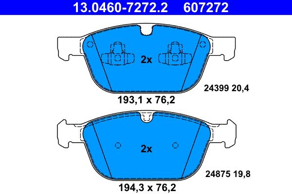 Brake Pad Set, disc brake ATE 13.0460-7272.2