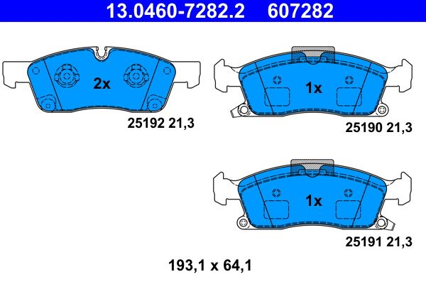 Brake Pad Set, disc brake ATE 13.0460-7282.2