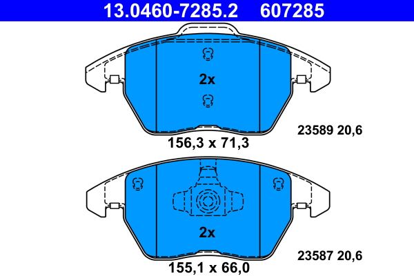 Brake Pad Set, disc brake ATE 13.0460-7285.2