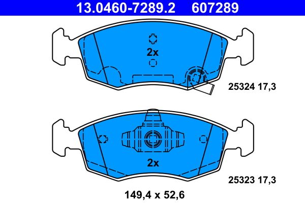 Brake Pad Set, disc brake ATE 13.0460-7289.2