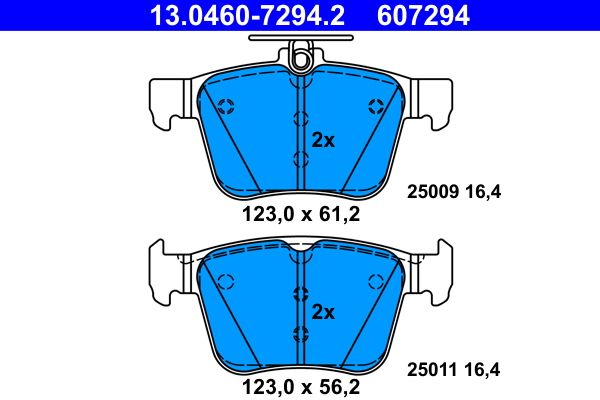 Brake Pad Set, disc brake ATE 13.0460-7294.2