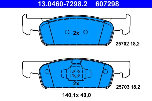 Brake Pad Set, disc brake ATE 13.0460-7298.2