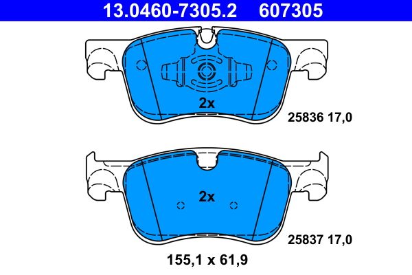 Brake Pad Set, disc brake ATE 13.0460-7305.2