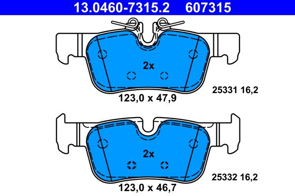 Brake Pad Set, disc brake ATE 13.0460-7315.2