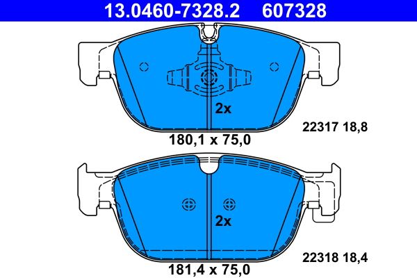 Brake Pad Set, disc brake ATE 13.0460-7328.2