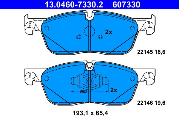 Brake Pad Set, disc brake ATE 13.0460-7330.2