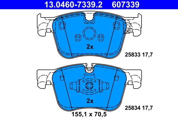 Brake Pad Set, disc brake ATE 13.0460-7339.2