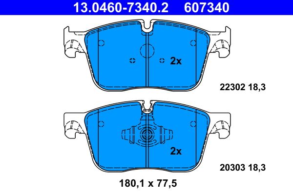 Brake Pad Set, disc brake ATE 13.0460-7340.2