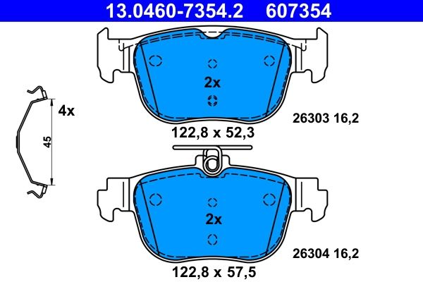 Brake Pad Set, disc brake ATE 13.0460-7354.2