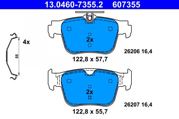 Brake Pad Set, disc brake ATE 13.0460-7355.2