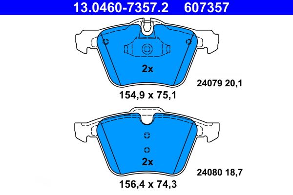 Brake Pad Set, disc brake ATE 13.0460-7357.2