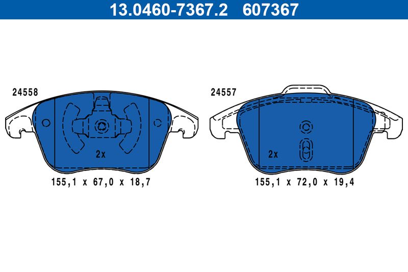 Brake Pad Set, disc brake ATE 13.0460-7367.2