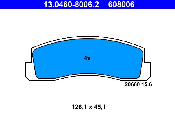 Brake Pad Set, disc brake ATE 13.0460-8006.2