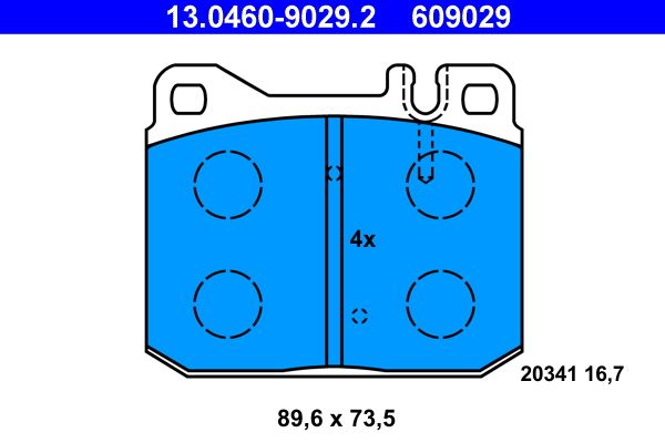 Brake Pad Set, disc brake ATE 13.0460-9029.2