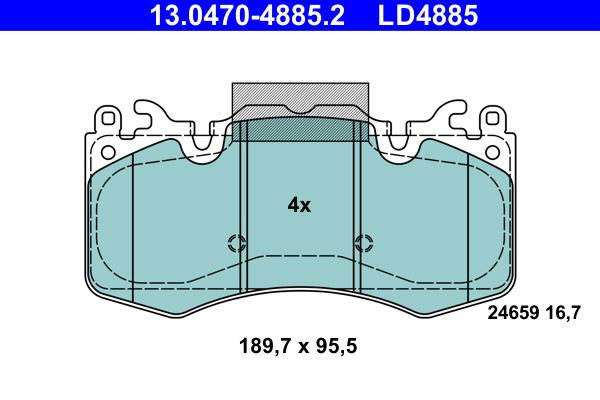 Brake Pad Set, disc brake ATE 13.0470-4885.2