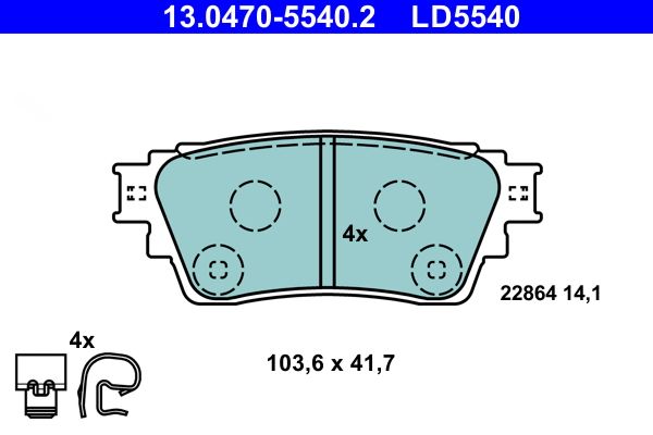 Brake Pad Set, disc brake ATE 13.0470-5540.2
