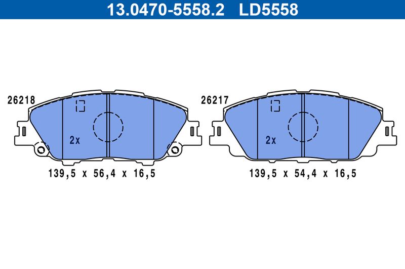 Brake Pad Set, disc brake ATE 13.0470-5558.2