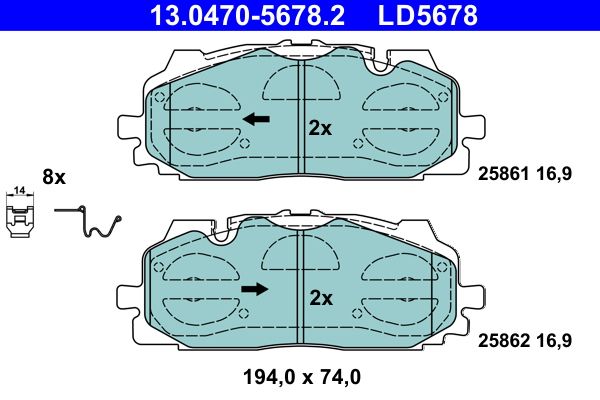 Brake Pad Set, disc brake ATE 13.0470-5678.2