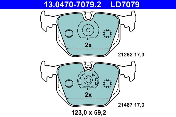 Brake Pad Set, disc brake ATE 13.0470-7079.2