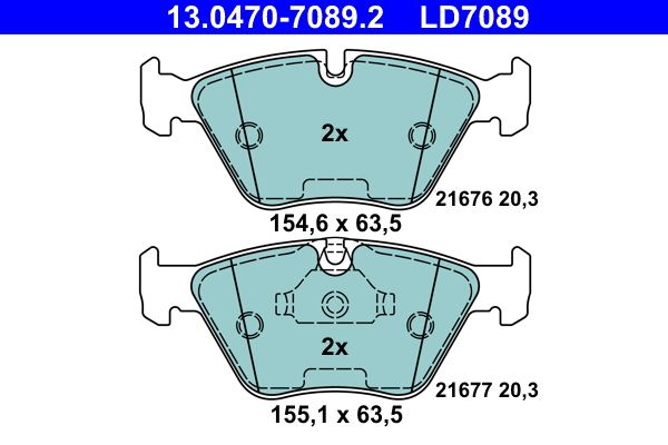 Brake Pad Set, disc brake ATE 13.0470-7089.2