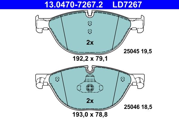 Brake Pad Set, disc brake ATE 13.0470-7267.2