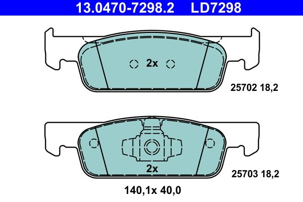 Brake Pad Set, disc brake ATE 13.0470-7298.2