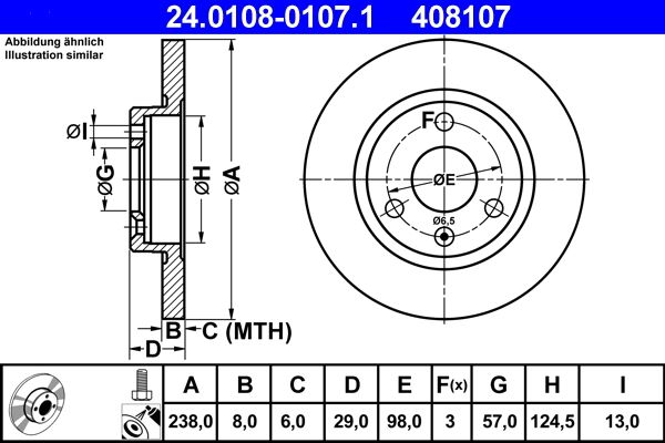 Brake Disc ATE 24.0108-0107.1