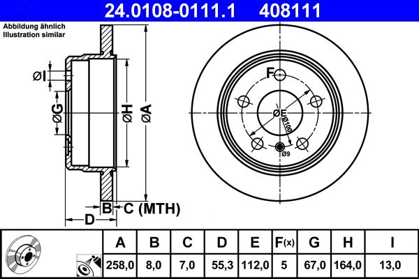 Brake Disc ATE 24.0108-0111.1