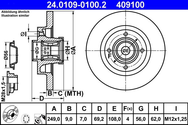 Brake Disc ATE 24.0109-0100.2