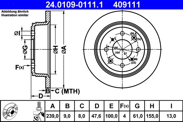 Brake Disc ATE 24.0109-0111.1