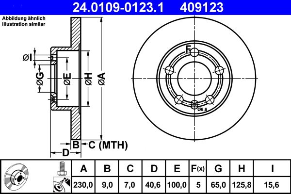 Brake Disc ATE 24.0109-0123.1