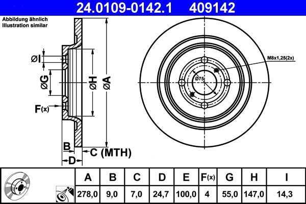 Brake Disc ATE 24.0109-0142.1