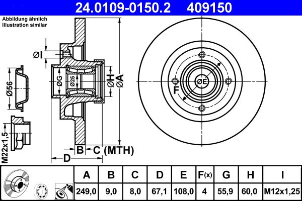 Brake Disc ATE 24.0109-0150.2