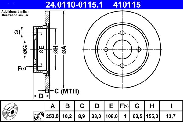 Brake Disc ATE 24.0110-0115.1