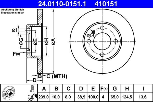 Brake Disc ATE 24.0110-0151.1