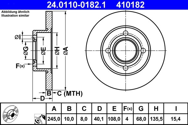 Brake Disc ATE 24.0110-0182.1